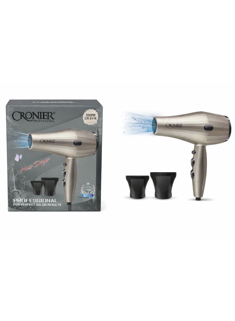 CRONIER CR-8116 Professional Hair Dryer with Long Lifespan For home and salon use - Image 2
